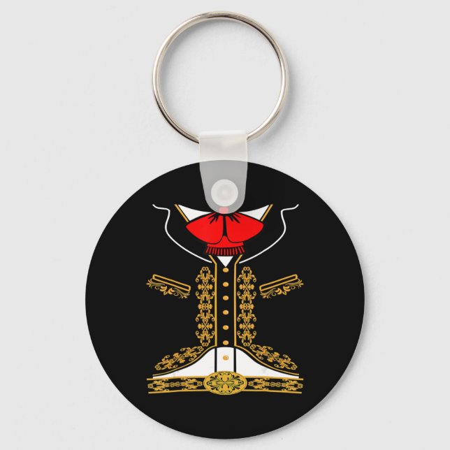 Mariachi Charro Mexican Costume For Cinco De Mayo  Key Ring (Front)