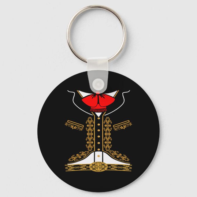 Mariachi Charro Mexican Costume For Cinco De Mayo  Key Ring (Front)