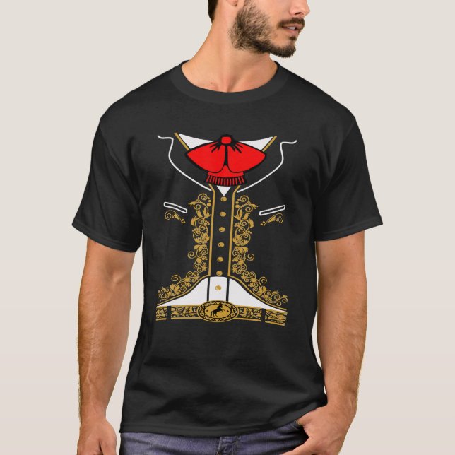 Mariachi Charro Mexican Costume For Cinco De Mayo T-Shirt (Front)