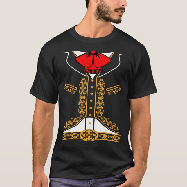 Mariachi Charro Mexican Costume For Cinco De Mayo  T-Shirt (Front)