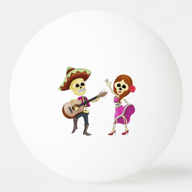 Mariachi Dancing Couple Day of the Dead Ping Pong Ball (Front)