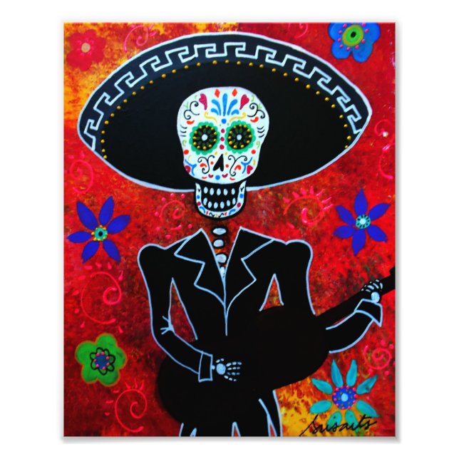 Mariachi Day of the Dead Painting Photo Print (Front)