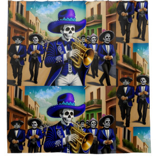Mariachi Day of the dead shower curtain