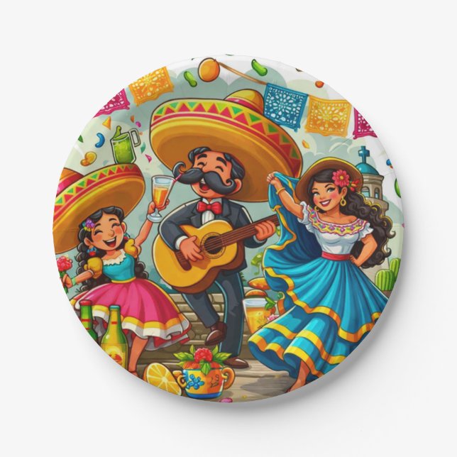Mariachi Fiesta  Paper Plate (Front)
