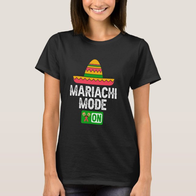 Mariachi Funny Cinco de Mayo Mexican Sombrero T-Shirt (Front)