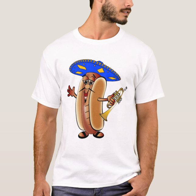 Mariachi Hot Dog in a Sombrero T-Shirt (Front)
