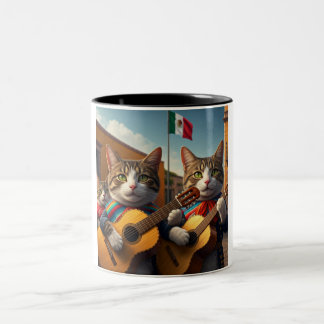 Mariachi Mexicats: A Two-Tone Ceramic Mug