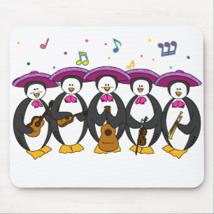 mariachi penguins mouse pad