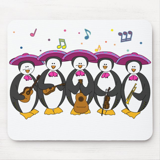 mariachi penguins mouse pad (Front)