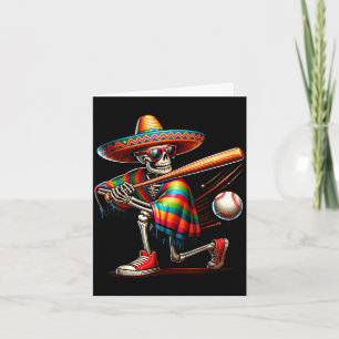 Mariachi skeleton baseball cinco de mayo mexican card