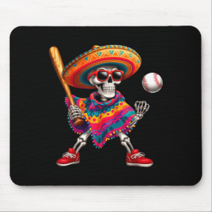 Mariachi skeleton baseball cinco de mayo mexican mouse mat