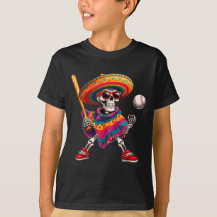 Mariachi skeleton baseball cinco de mayo mexican T-Shirt