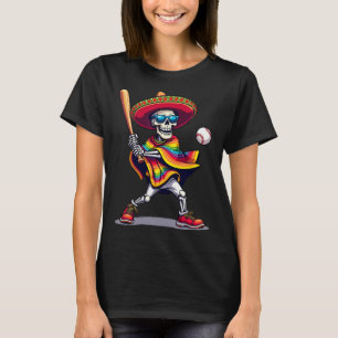 Mariachi Skeleton Bysebyll Cinco De Mayo Mexican S T-Shirt