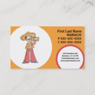 Mariachi trumpet player fun business cards