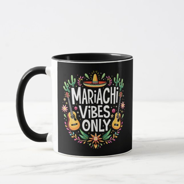 Mariachi Vibes Only Mexico Saxophone Music Lovers  Mug (Left)