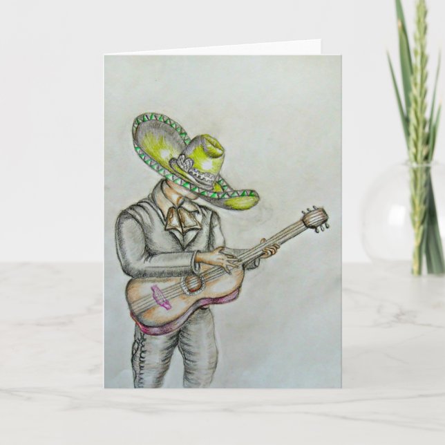 Mariachi with guitar card (Front)