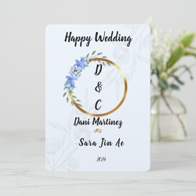  Mariages Happy Wedding Invitation (Standing Front)