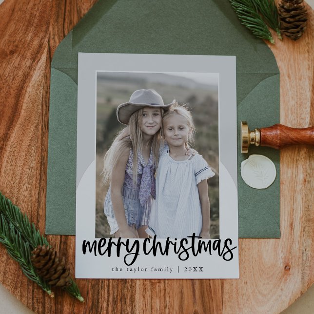 MARIAH Black Arch Fun Family Photo Christmas Holiday Card (MARIAH Black Arch Fun Family Photo Christmas Holiday Card)