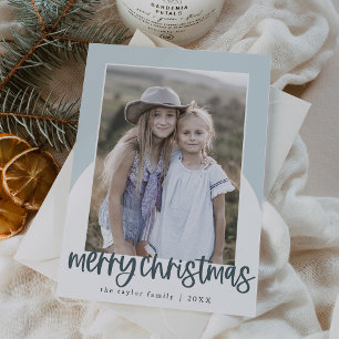 MARIAH Blue Arch Fun Family Photo Christmas Holiday Card