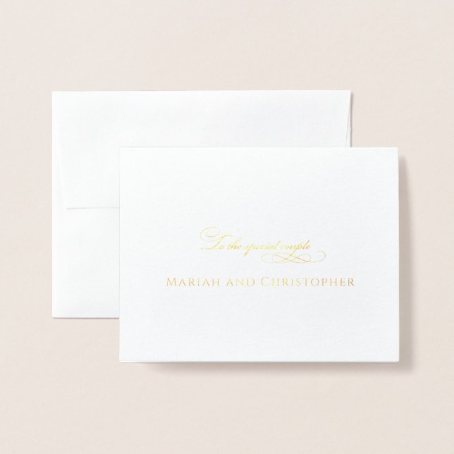 Mariah & Chris champagne table card (Front With Envelope)