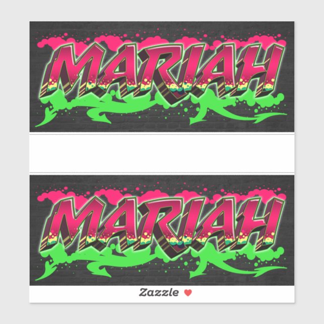 Mariah First Name Graffiti Sticker (Sheet)