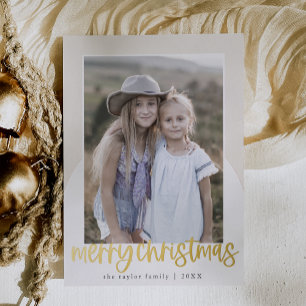 MARIAH Gold Foil Arch Fun Family Photo Christmas Foil Holiday Card