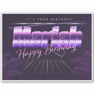 Mariah Name Vorname lila retro Sticker Geburtstag