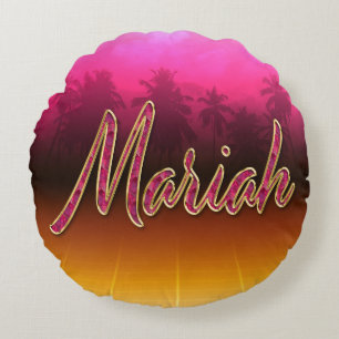 Mariah Vorname Name golden pink Kissen Round Cushion
