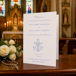 Marian Blue Cross Catholic Wedding Program