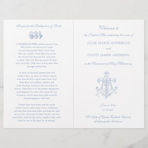 Marian Blue Cross Catholic Wedding Program