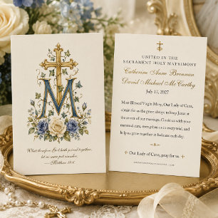Marian Catholic Wedding Prayer Keepsake