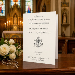 Marian Cross Catholic Wedding Program