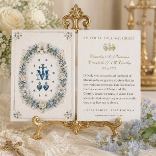 Marian Monogram with Sacred Hearts Floral