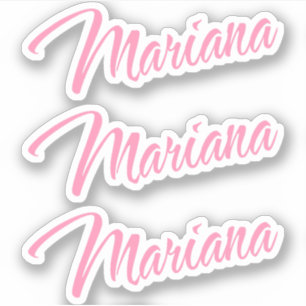 Mariana Decorative Name in Pink x3 Sticker