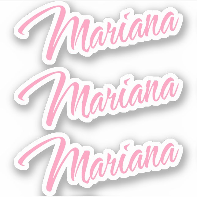Mariana Decorative Name in Pink x3 Sticker (Front)