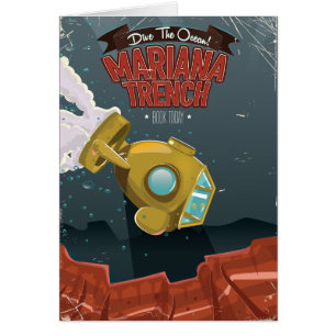 Marianas Trench vintage cartoon travel poster.
