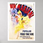 "Mariani Wine" Vintage French Art-deco Ad. Poster<br><div class="desc">A French advertising poster of 'Mariani Wine', a popular French tonic wine, from 1894 by Jules Chéret that captures the vibrant spirit of the Belle Époque! (Beautiful Era-Victorian Era) Redesigned and restored digitally at artist's discretion. Perfect for your home wall decor. Frame it and this would make a beautiful retro...</div>