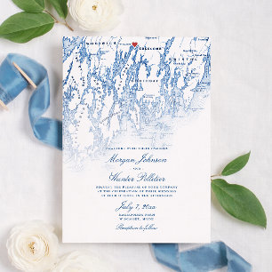 Marianmade Farm Wedding Wiscasset Maine Map Invitation