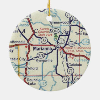 Marianna Florida Vintage Map Ceramic Tree Decoration
