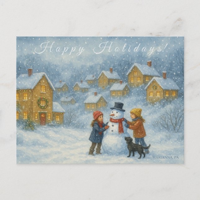 Marianna Pennsylvania Holiday Winter Collectible  Postcard (Front)