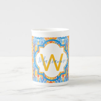 Marianne Orange and Blue Mosaic Mug