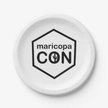 MaricopaCon logo paper plates