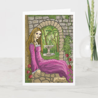 Marie and the secret Garden greetings card