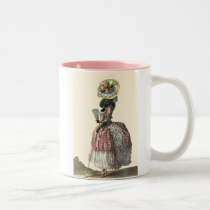 Marie Antionette Black Poodle 18th Century Costume Two-Tone Coffee Mug