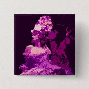 Marie Antionette -purple 15 Cm Square Badge