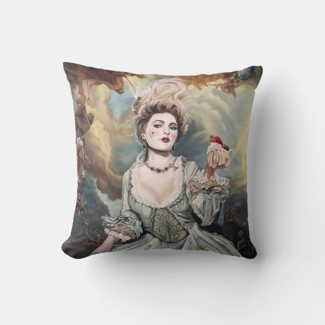 Marie Antionette Throw Pillow (Front)