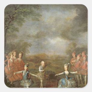 Marie Antoinette and her sisters Square Sticker