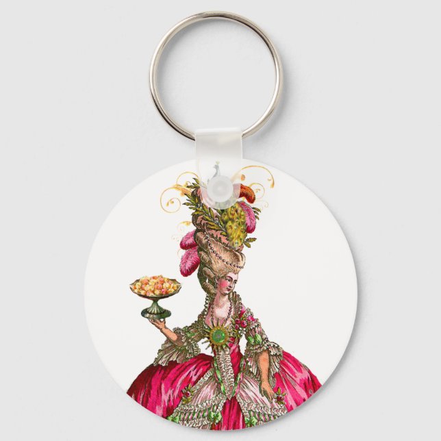 Marie Antoinette and Peacock Key Chain (Front)