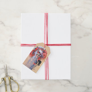 Marie Antoinette Art Deco Style Mask Pearls Gift Tags