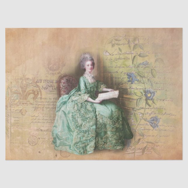 Marie Antoinette at Desk Tissue Paper (Front)
